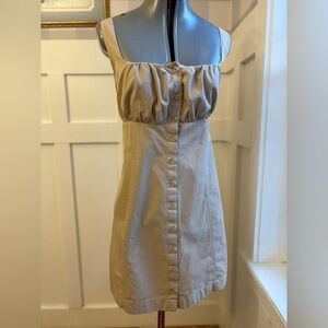 GAP Cotton Sleeveless Button-Front Tan Sundress Medium Boho Classic Summer